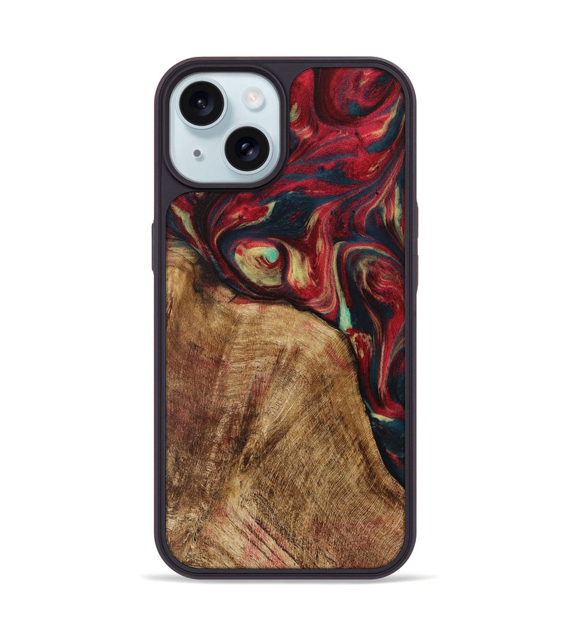 iPhone 15 Wood Phone Case - Oris (Red, 730692)