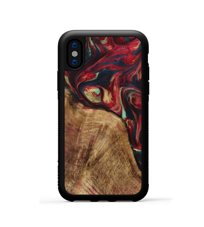 iPhone Xs Wood Phone Case - Oris (Red, 730692)