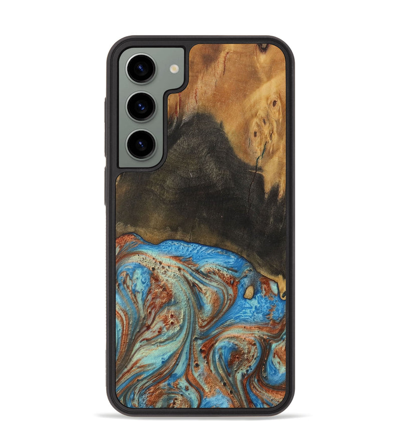 Galaxy S23 Plus Wood Phone Case - Thresa (Teal & Gold, 730694)