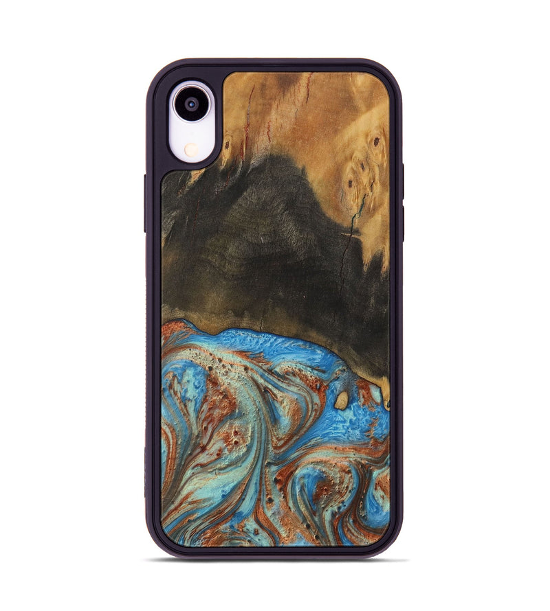 iPhone Xr Wood Phone Case - Thresa (Teal & Gold, 730694)