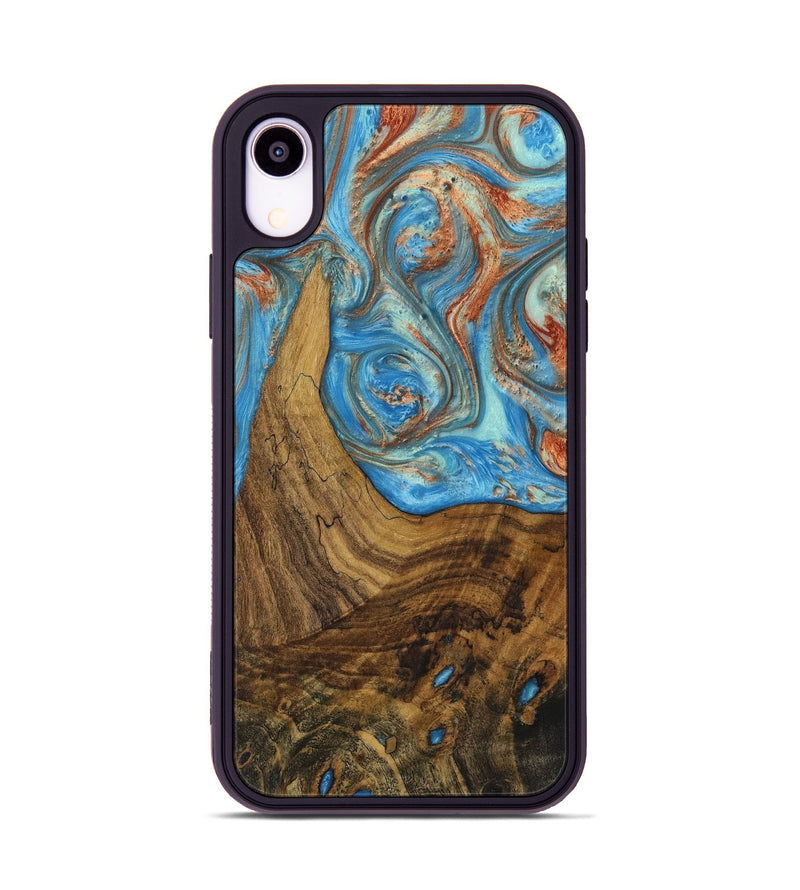 iPhone Xr Wood Phone Case - Ricca (Teal & Gold, 730695)