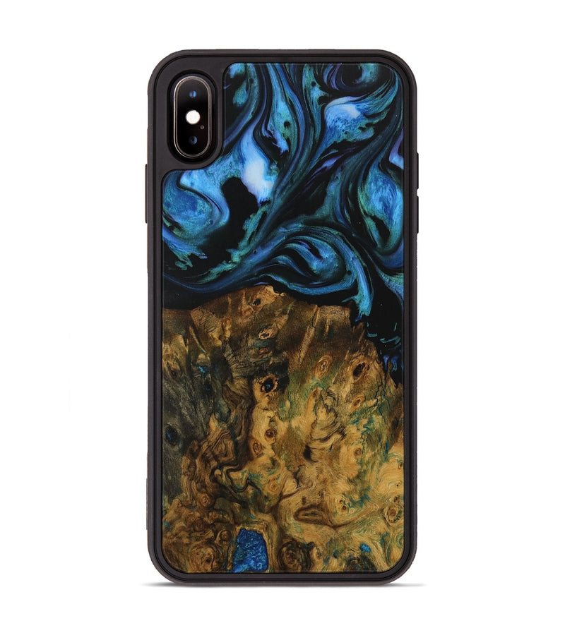 iPhone Xs Max Wood Phone Case - Manerva (Blue, 730696)