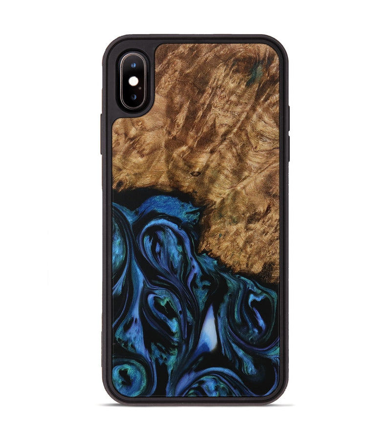 iPhone Xs Max Wood Phone Case - Boone (Blue, 730697)