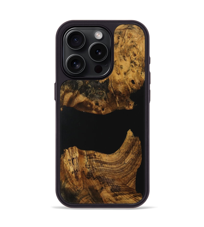 iPhone 15 Pro Wood Phone Case - Tianbao (Pure Black, 730702)