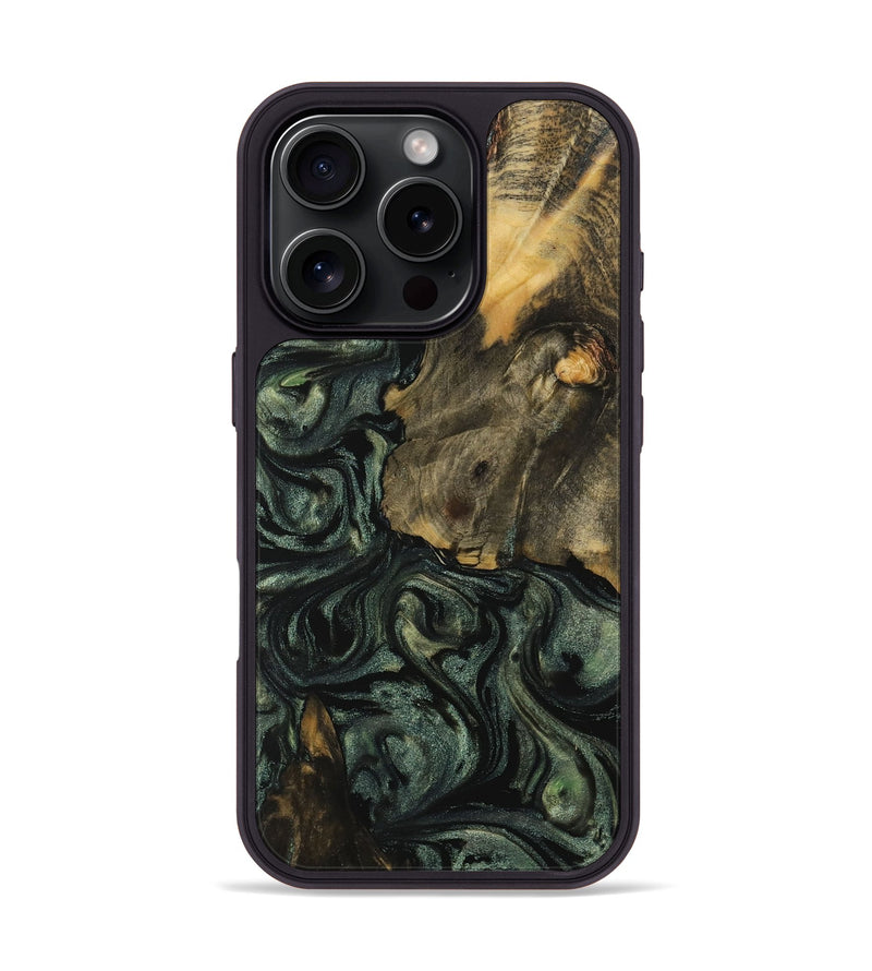 iPhone 16 Pro Wood Phone Case - Kayley (Green, 730721)