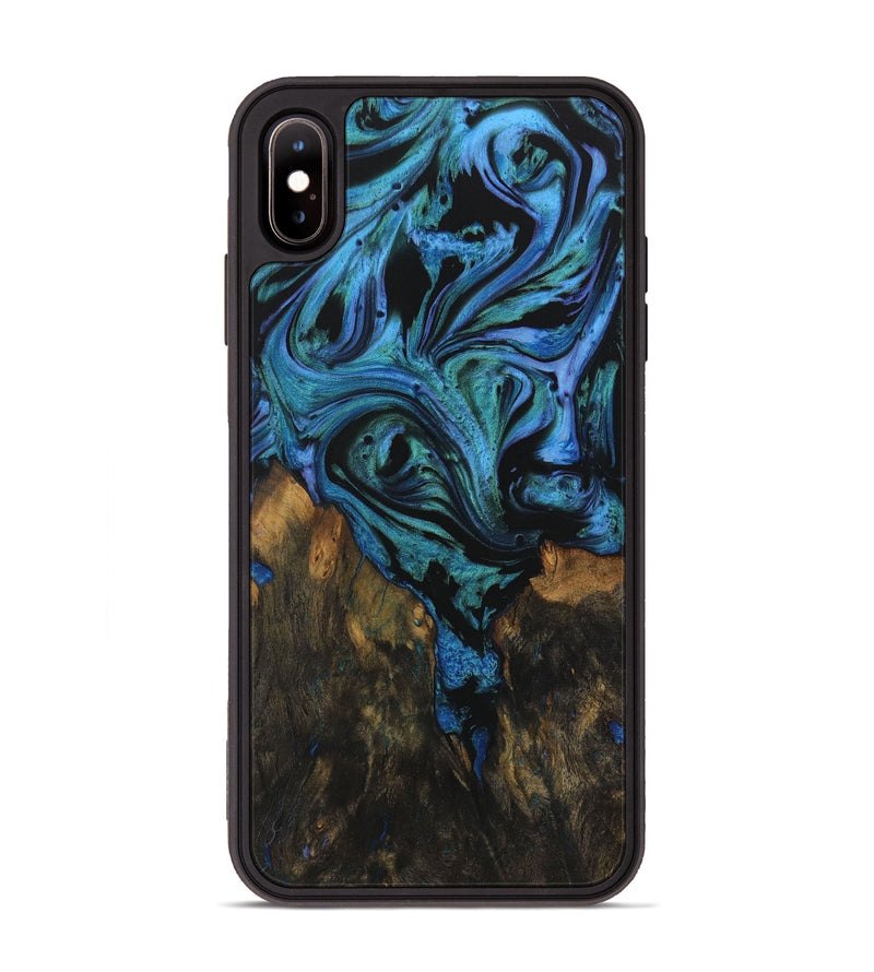 iPhone Xs Max Wood Phone Case - Glornia (Blue, 730725)