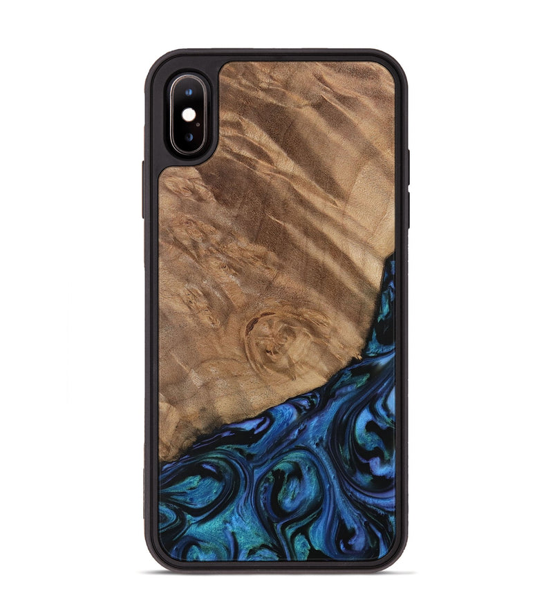 iPhone Xs Max Wood Phone Case - Jeffie (Blue, 730728)