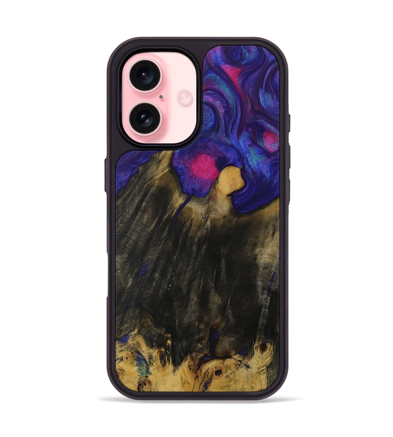 iPhone 16 Wood Phone Case - Shanti (Purple, 730732)