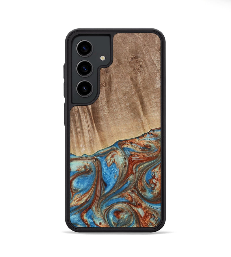 Galaxy S24 Wood Phone Case - Naresh (Teal & Gold, 730733)