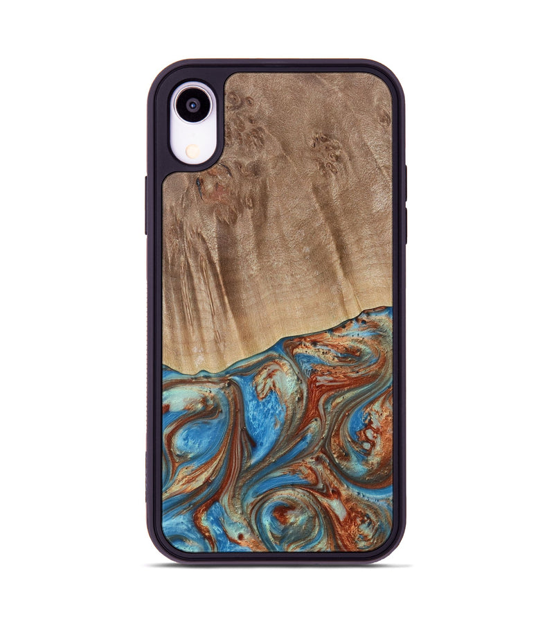 iPhone Xr Wood Phone Case - Naresh (Teal & Gold, 730733)