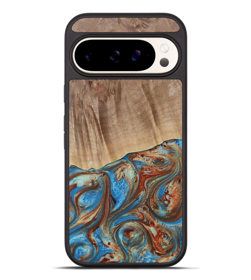 Pixel 9 Pro XL Wood Phone Case - Naresh (Teal & Gold, 730733)