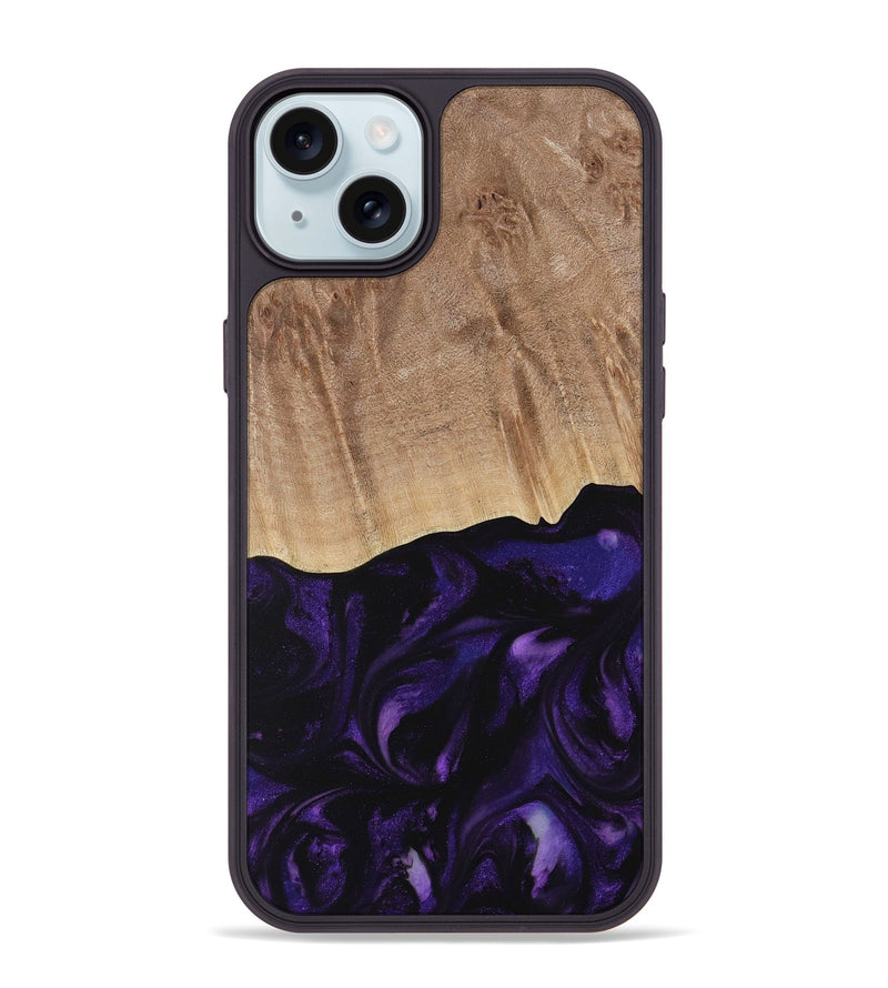 iPhone 15 Plus Wood Phone Case - Jacek (Purple, 730735)