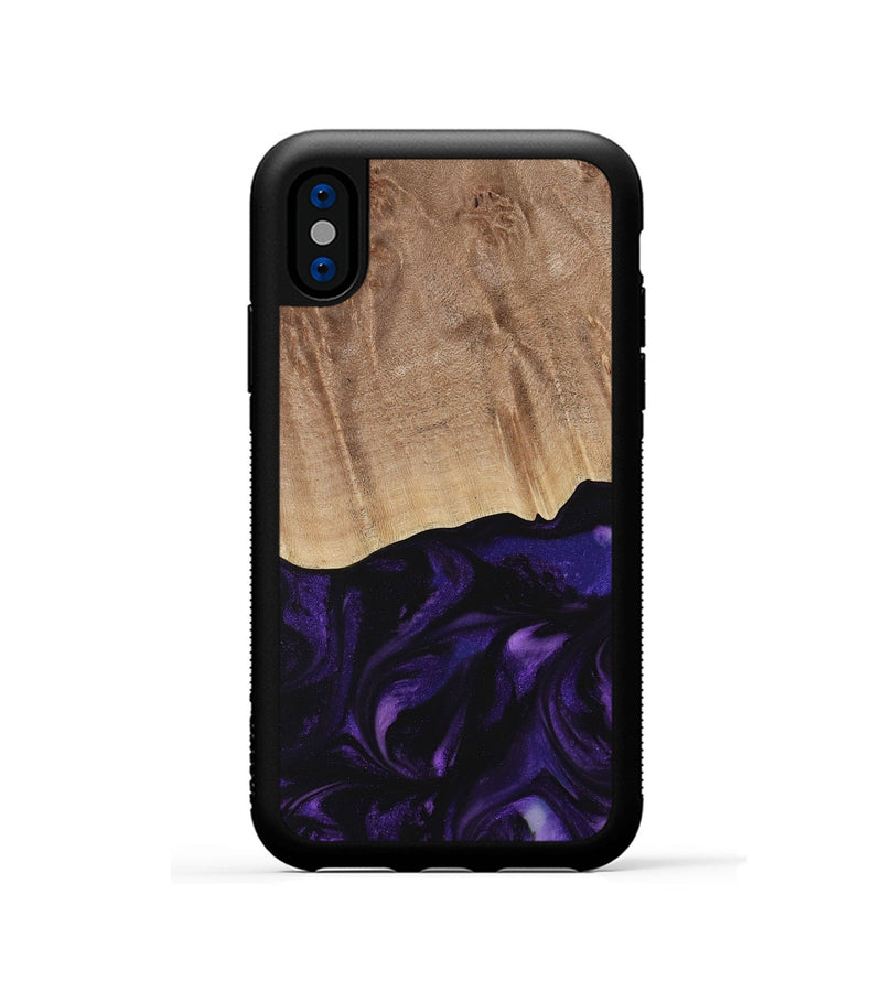 iPhone Xs Wood Phone Case - Jacek (Purple, 730735)