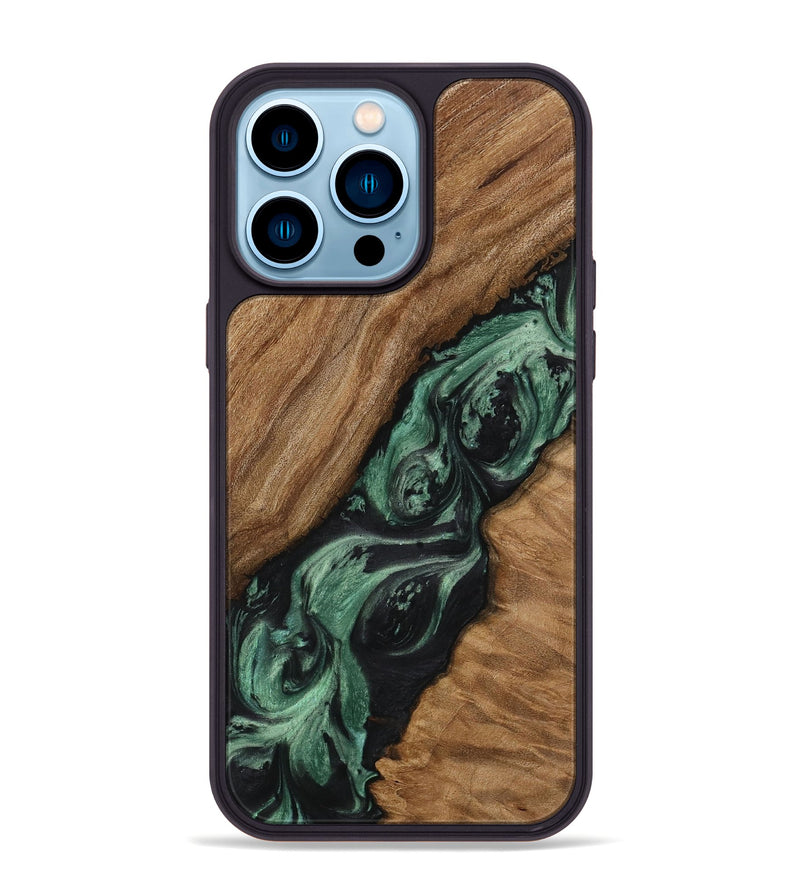 iPhone 14 Pro Max Wood Phone Case - Flem (Green, 730748)