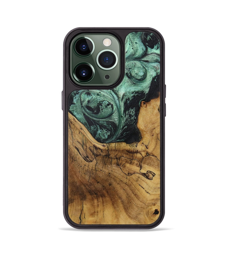 iPhone 13 Pro Wood Phone Case - Alia (Green, 730753)