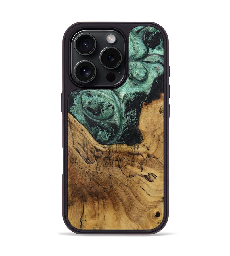 iPhone 16 Pro Wood Phone Case - Alia (Green, 730753)