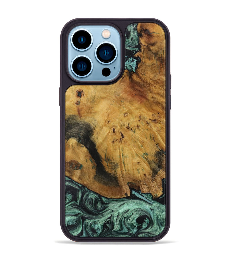 iPhone 14 Pro Max Wood Phone Case - Cynthia (Green, 730755)