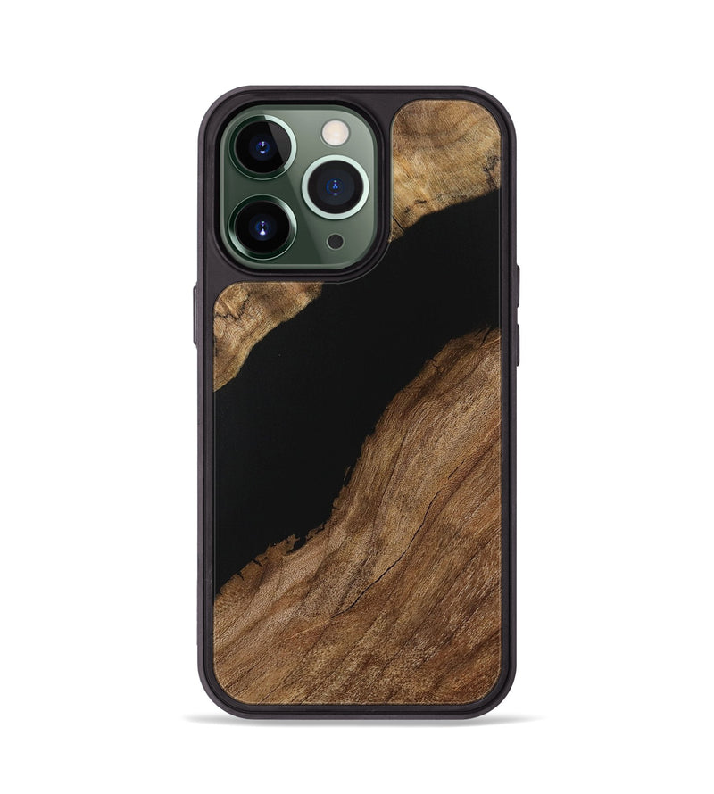 iPhone 13 Pro Wood Phone Case - Justino (Pure Black, 730761)