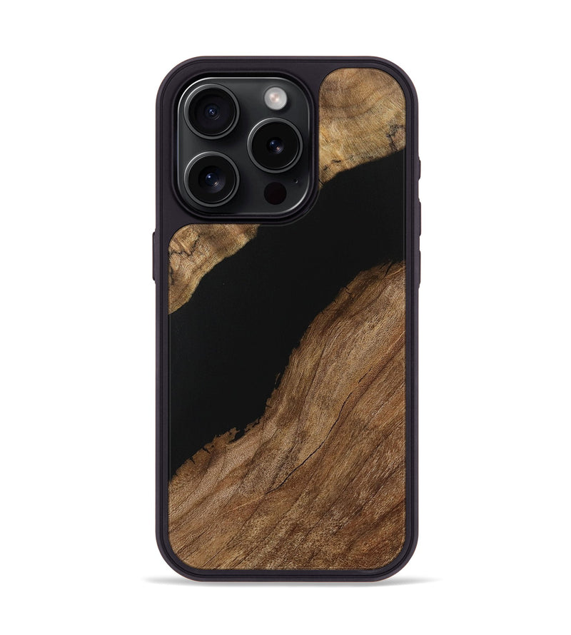 iPhone 15 Pro Wood Phone Case - Justino (Pure Black, 730761)