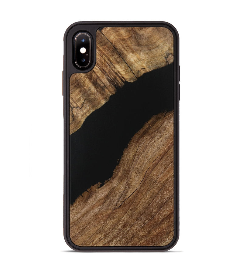 iPhone Xs Max Wood Phone Case - Justino (Pure Black, 730761)