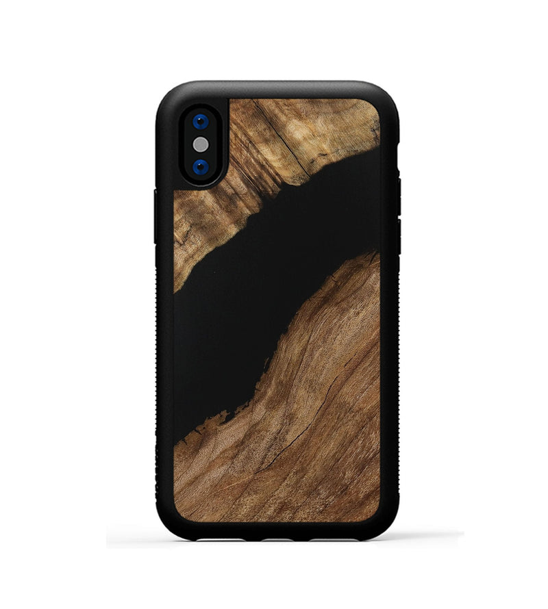 iPhone Xs Wood Phone Case - Justino (Pure Black, 730761)