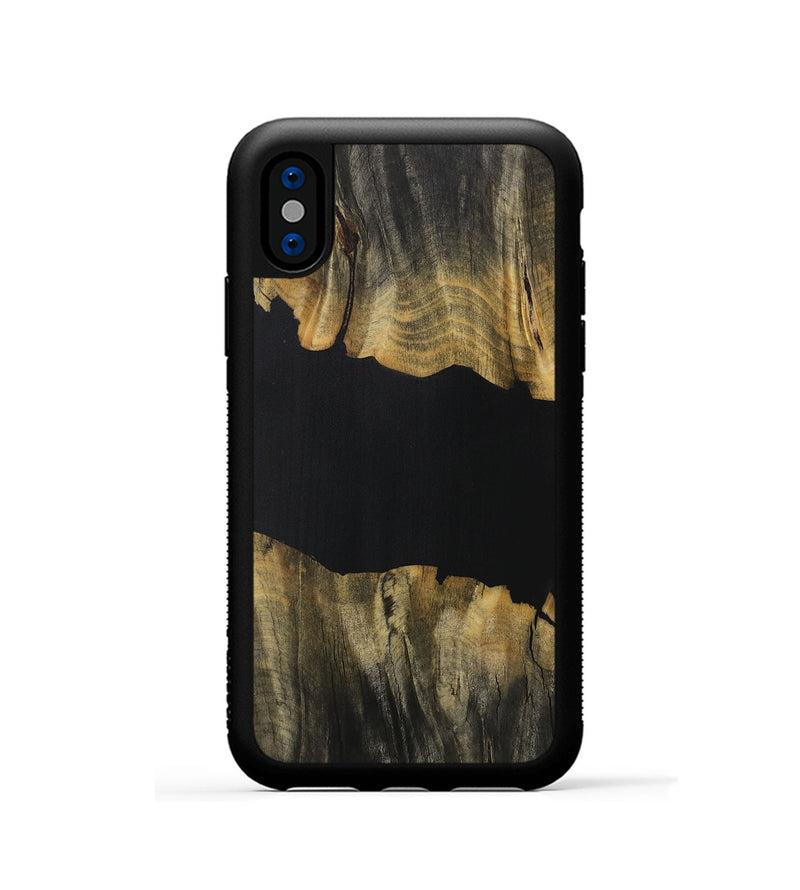 iPhone Xs Wood Phone Case - Neala (Pure Black, 730762)