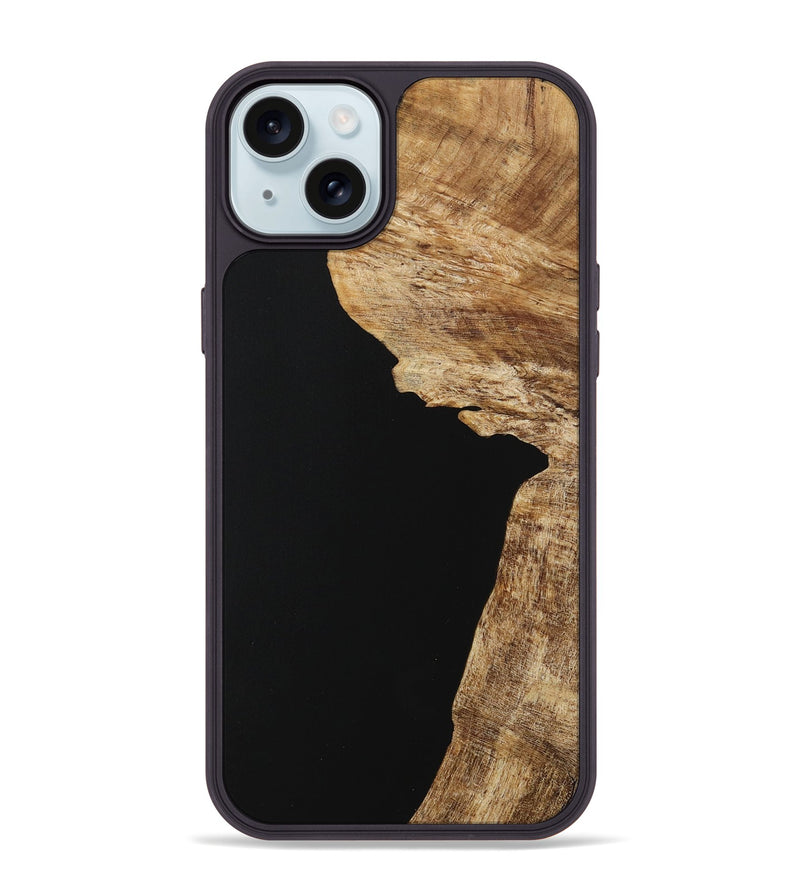 iPhone 15 Plus Wood Phone Case - Naser (Pure Black, 730763)