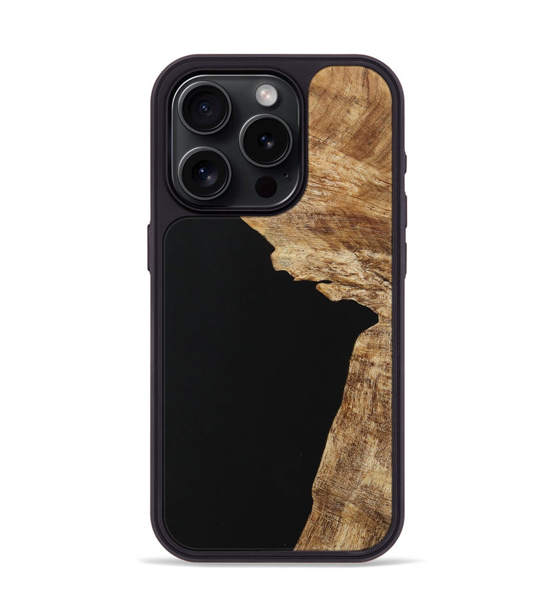 iPhone 15 Pro Wood Phone Case - Naser (Pure Black, 730763)