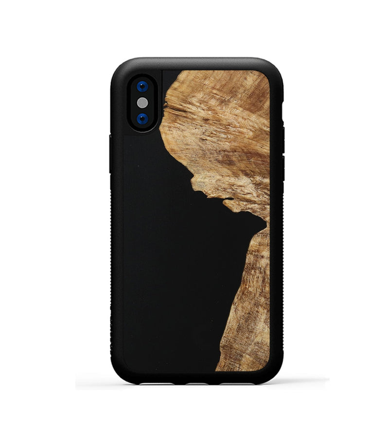 iPhone Xs Wood Phone Case - Naser (Pure Black, 730763)