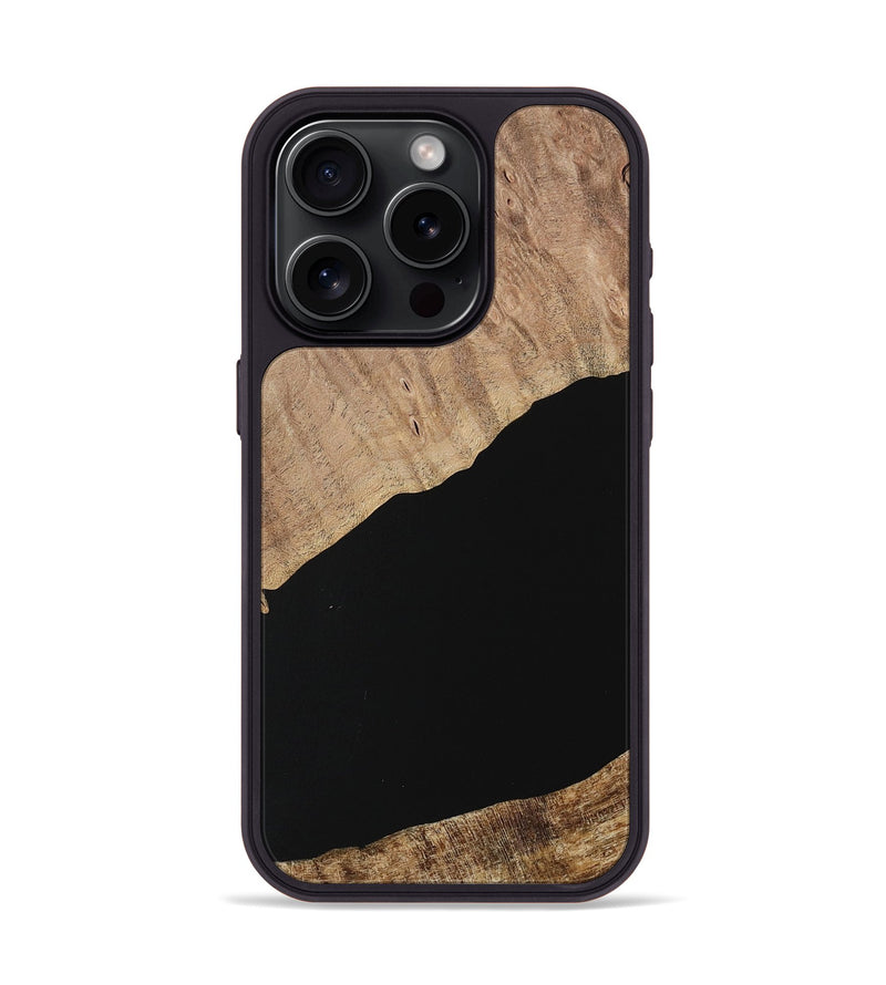 iPhone 15 Pro Wood Phone Case - Illya (Pure Black, 730764)