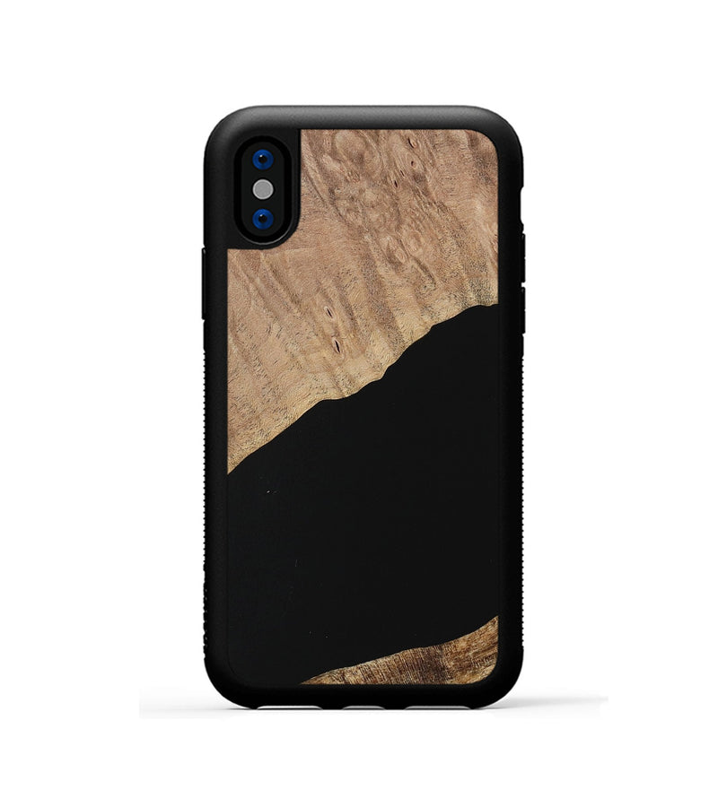 iPhone Xs Wood Phone Case - Illya (Pure Black, 730764)