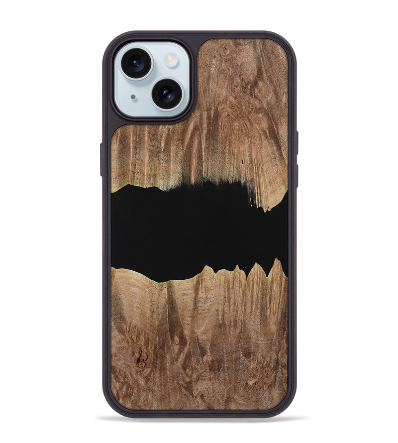 iPhone 15 Plus Wood Phone Case - Electa (Pure Black, 730765)