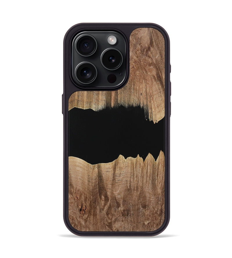 iPhone 15 Pro Wood Phone Case - Electa (Pure Black, 730765)