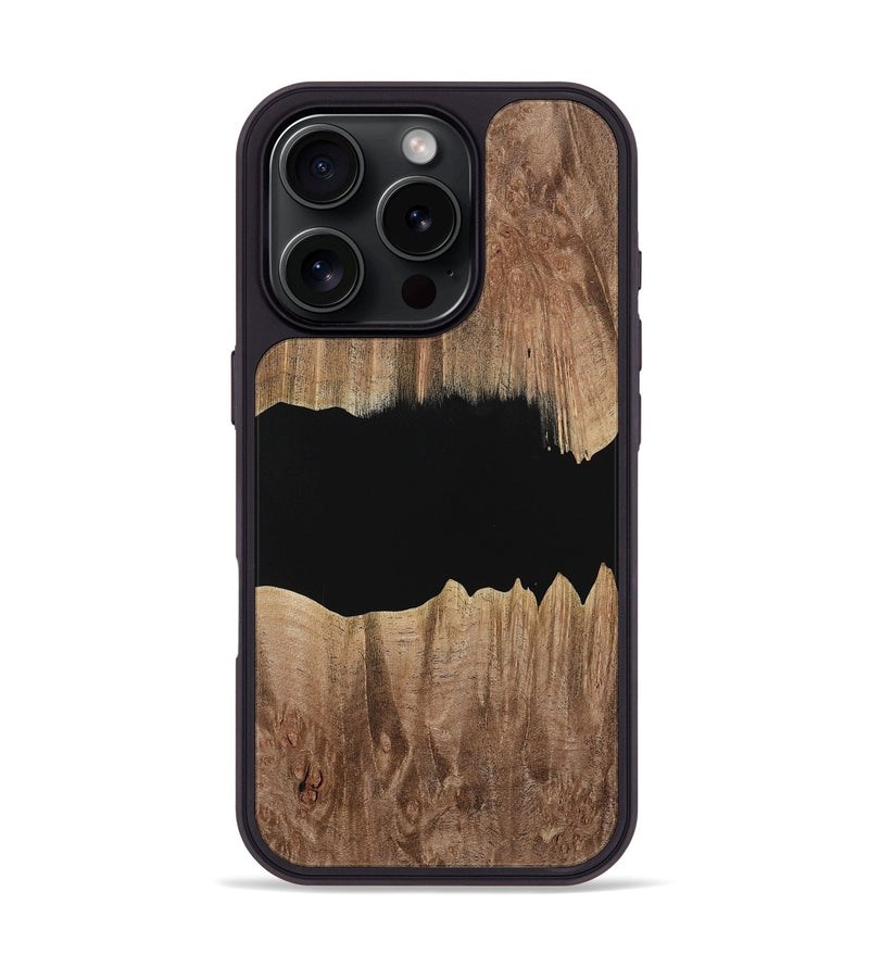 iPhone 16 Pro Wood Phone Case - Electa (Pure Black, 730765)