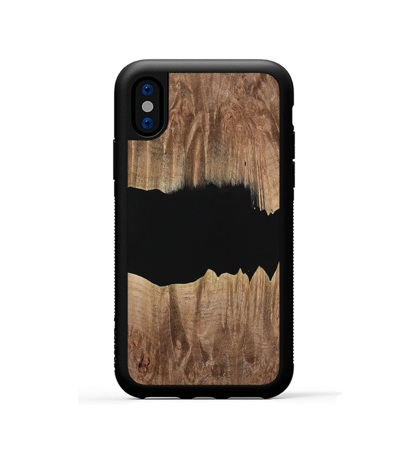 iPhone Xs Wood Phone Case - Electa (Pure Black, 730765)