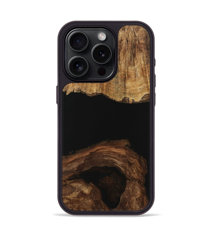 iPhone 15 Pro Wood Phone Case - Kaitlyn (Pure Black, 730767)