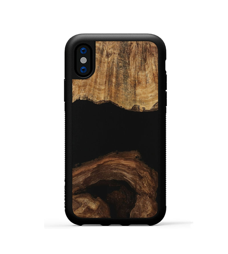 iPhone Xs Wood Phone Case - Kaitlyn (Pure Black, 730767)