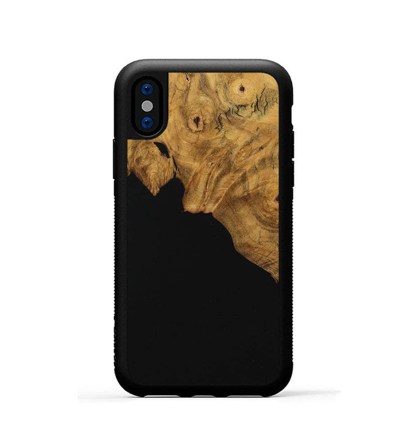 iPhone Xs Wood Phone Case - Erla (Pure Black, 730768)