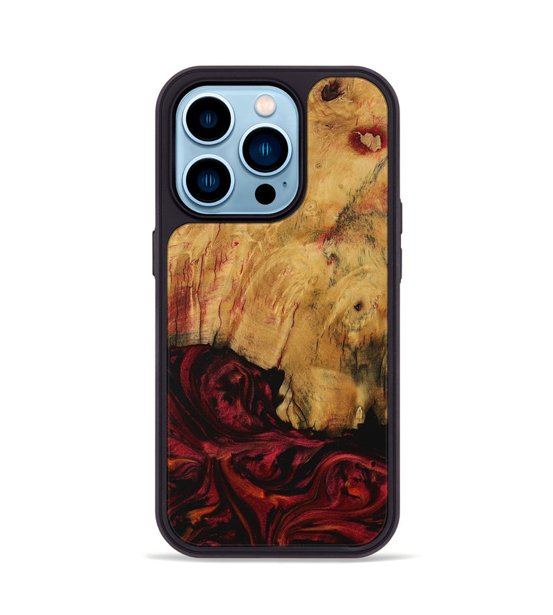 iPhone 14 Pro Wood Phone Case - Paqs (Red, 730782)