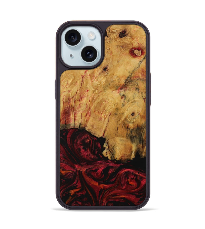 iPhone 15 Wood Phone Case - Paqs (Red, 730782)