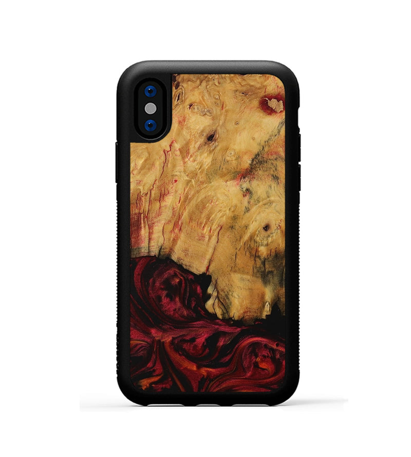 iPhone Xs Wood Phone Case - Paqs (Red, 730782)