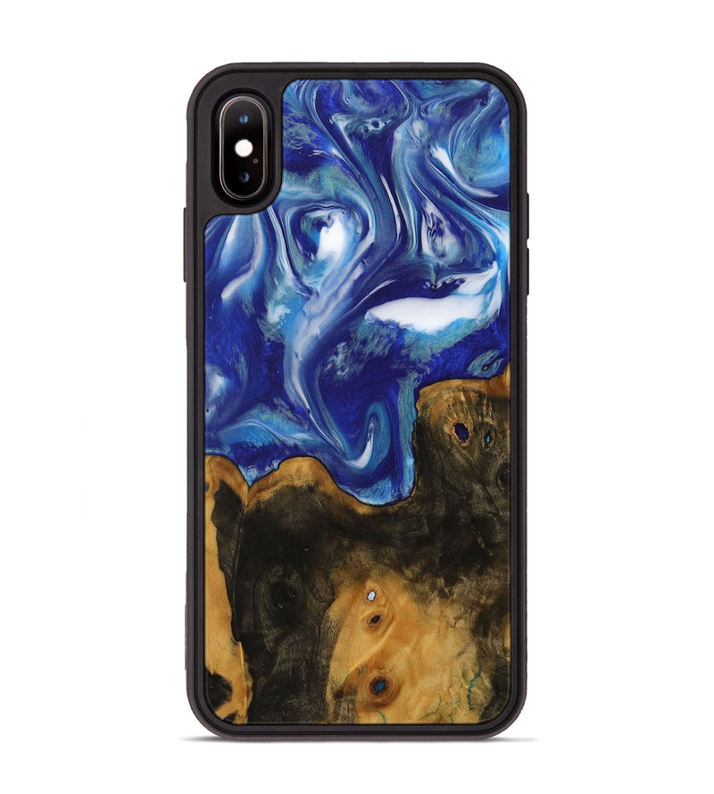 iPhone Xs Max Wood Phone Case - Averil (Blue, 730792)