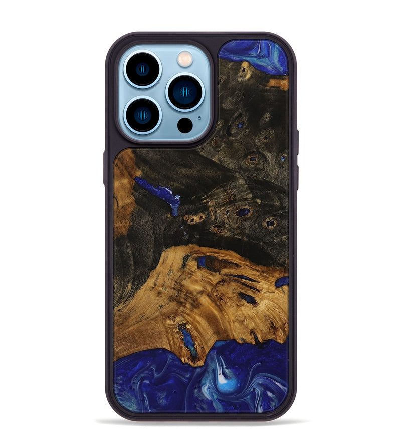 iPhone 14 Pro Max Wood Phone Case - Aditya (Blue, 730795)