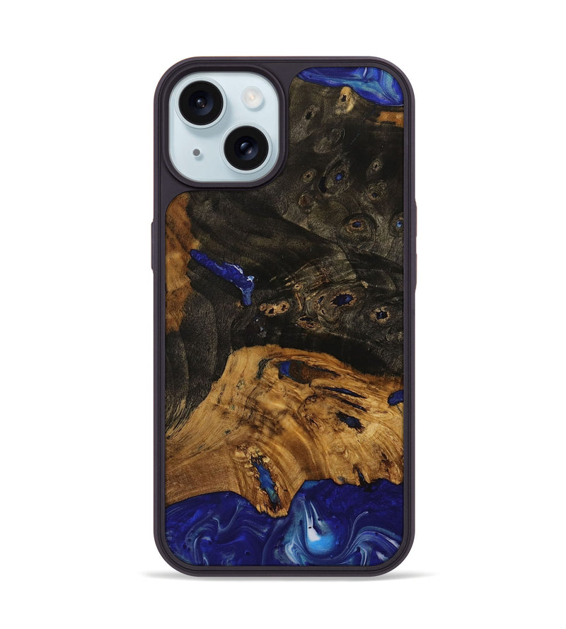 iPhone 15 Wood Phone Case - Aditya (Blue, 730795)