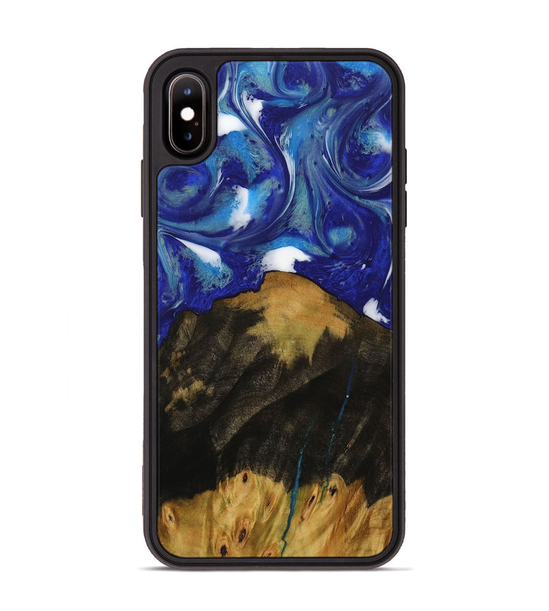 iPhone Xs Max Wood Phone Case - Babara (Blue, 730796)