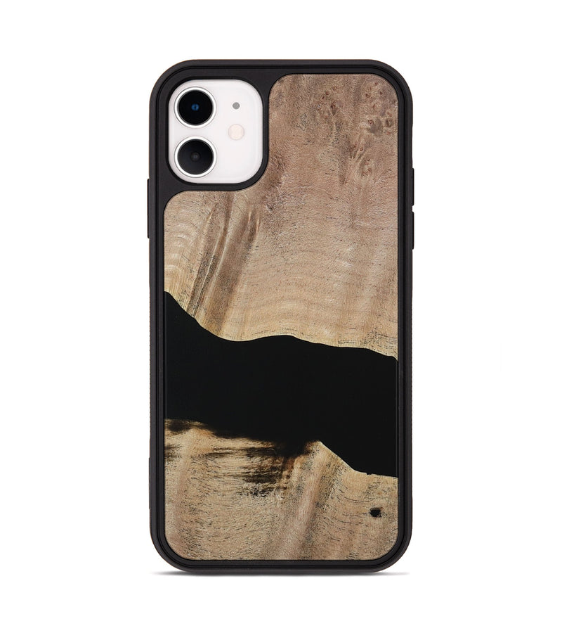 iPhone 11 Wood Phone Case - Franza (Pure Black, 730798)