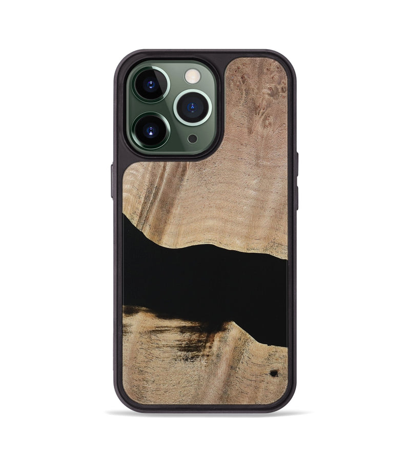 iPhone 13 Pro Wood Phone Case - Franza (Pure Black, 730798)