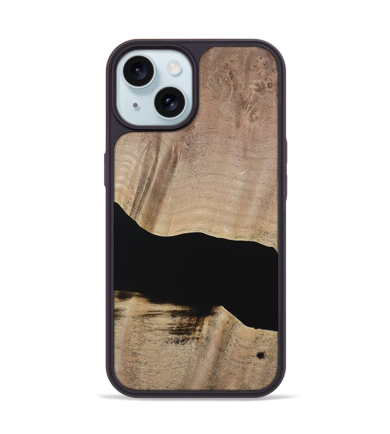 iPhone 15 Wood Phone Case - Franza (Pure Black, 730798)