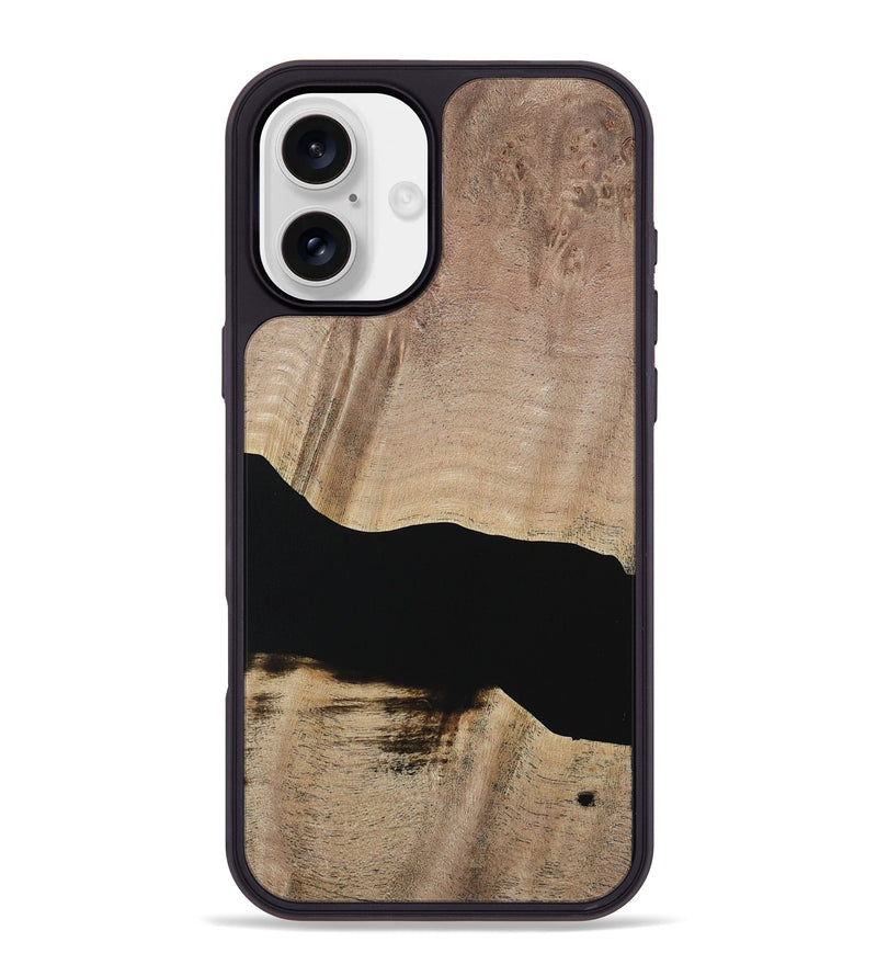 iPhone 16 Plus Wood Phone Case - Franza (Pure Black, 730798)