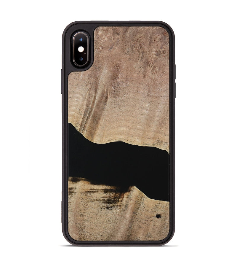 iPhone Xs Max Wood Phone Case - Franza (Pure Black, 730798)